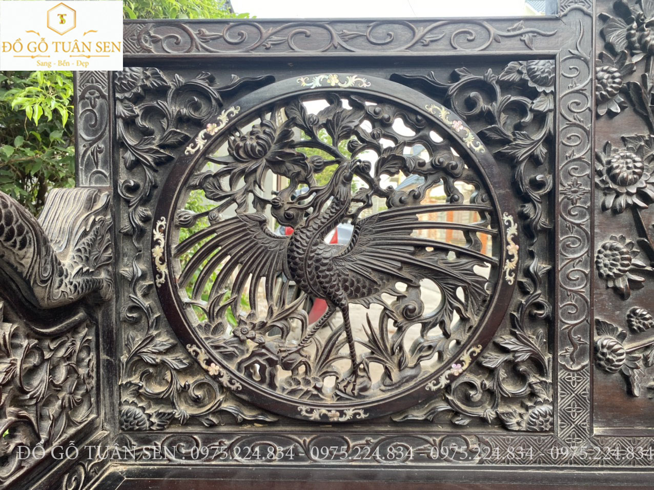 Hình ảnh Bộ trường kỷ huế gỗ gụ khảm ốc dáng đẹp nhất 2023